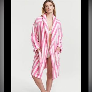 Victoria’s Secret pink white striped robe